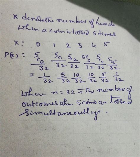 If X Represents The Total Number Of Heads Opting In A Fair Coin Is