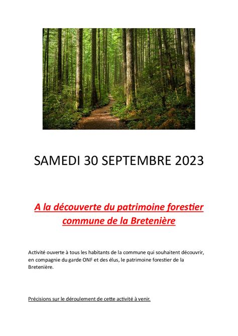 Noticias A La Decouverte Du Patrimoine Forestier De La Commune