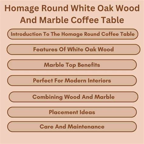 Homage Round White Oak Wood And Marble Coffee Table Elegant Home