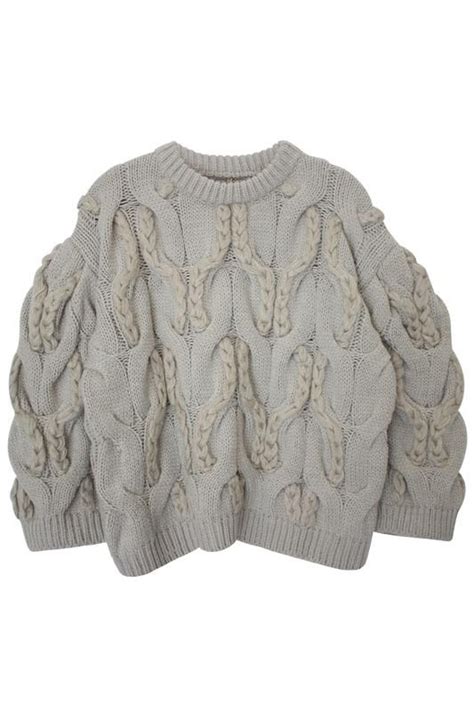 Contemporary Knitwear Chunky Cable Knit Sweater With Braided Textures