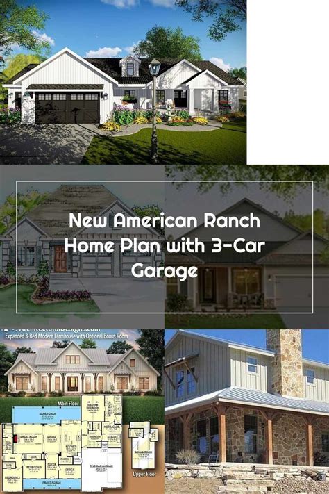 Ranch House Plans New American Ranch Home Plan With Car Garage