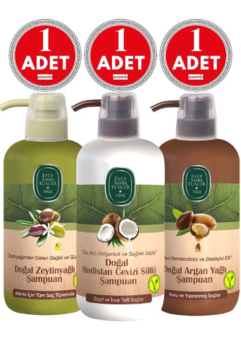 Eyüp Sabri Tuncer Doğal Şampuan Argan Yağlı 600 Ml zeytinyağlı 600 Ml