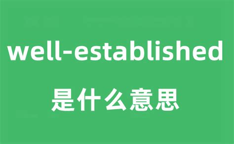 Well Established是什么意思中文？学习力