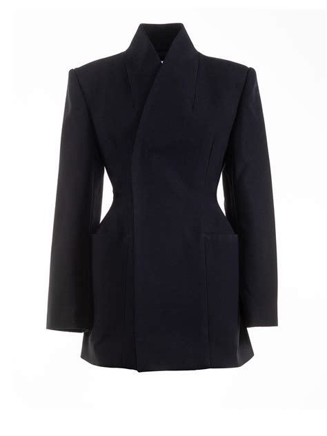 Balenciaga Minimal Hourglass Wool Jacket In Blue Lyst