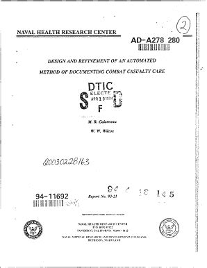 Fillable Online Dtic Design And Refinement Of An Automated Method Of