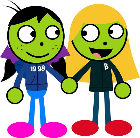 Pbs Kids Digital Art Mandy And Betty Holding Hands By Pingguolover On