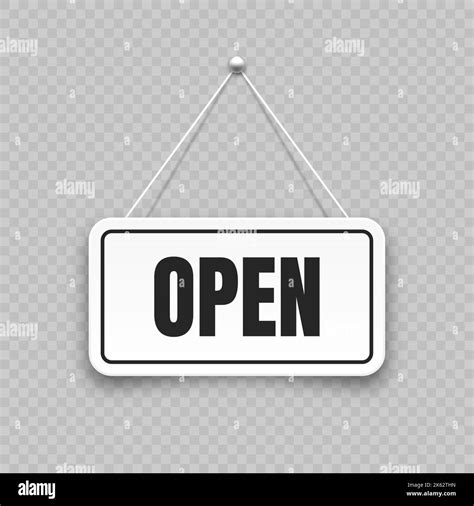 Realistic Open Hanging Signboard Vintage Door Sign For Cafe