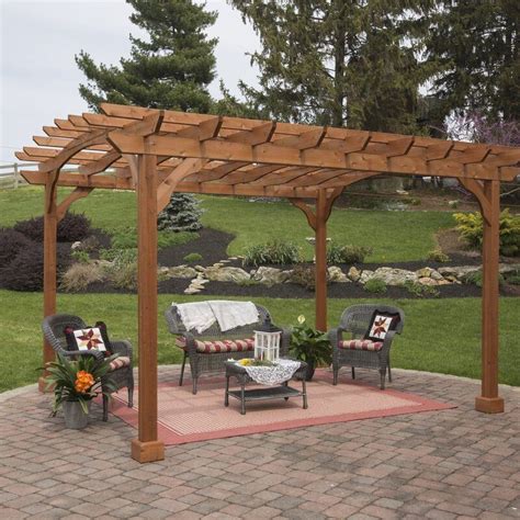 12 Ft W X 10 Ft D Solid Wood Pergola