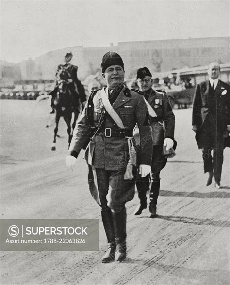 Benito Mussolini In Military Uniform At Villa Glori Rome Italy From