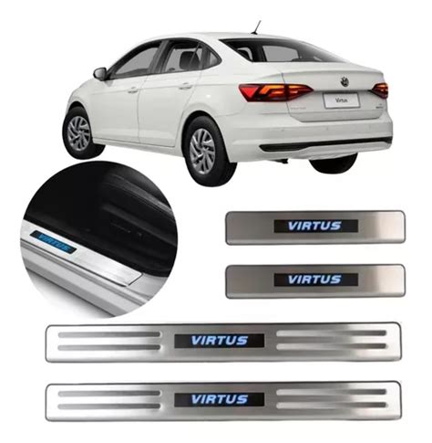 Kit Soleira Iluminada Led Aço Escovado Vw Virtus 2017 A 2022 Frete grátis