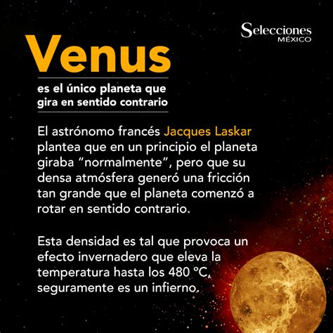 Venus Es El único Planeta Que Gira En Sentido Contrario Universo Curiosidades Sabíasque