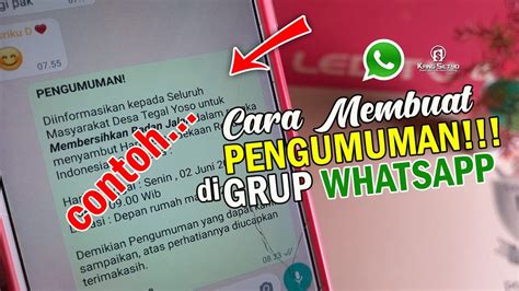 Cara Membuat Pengumuman Di Grup Whatsapp Youtube