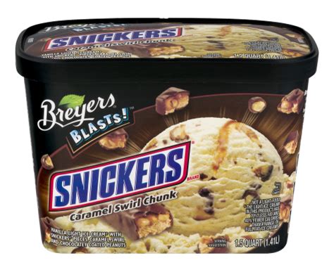 Breyers Blasts Snickers Caramel Swirl Chunk Ice Cream Oz Frozen