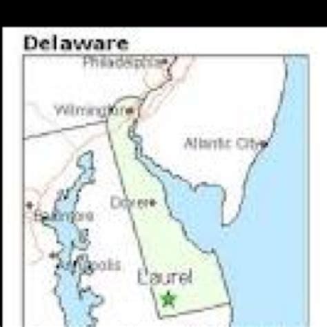 Map of the #Delmarva peninsula, showing the location of #Laurel. # ...