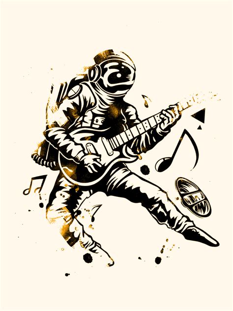 L Minas Decorativas Para Enmarcar Astronaut Playing Guitar Posters Es