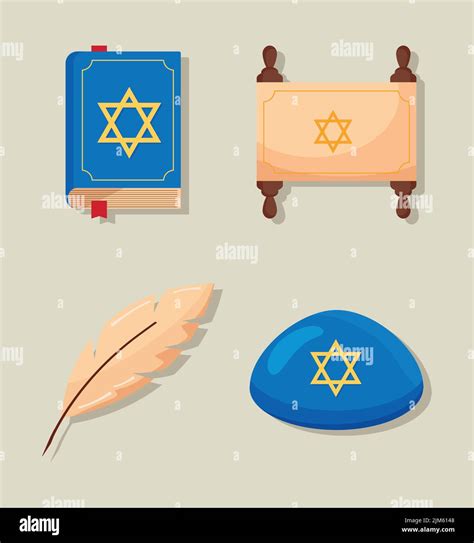 Yom Kippur Four Icons Stock Vector Image And Art Alamy