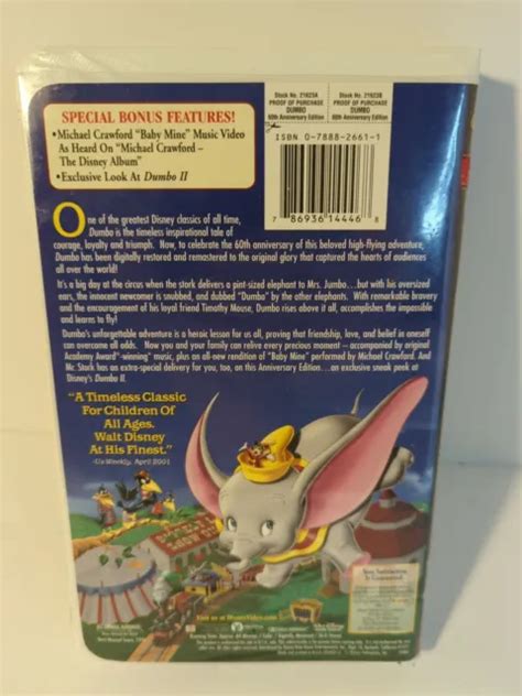 RARE WALT DISNEY S Dumbo VHS 2001 60th Anniversary Edition EUR