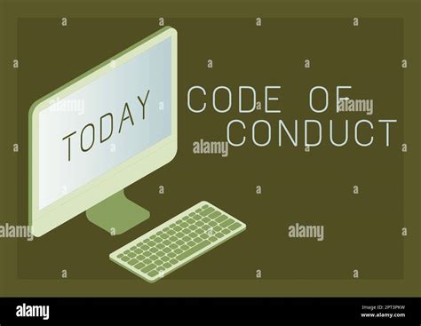 Writing Displaying Text Code Of Conduct Business Overview Set Of