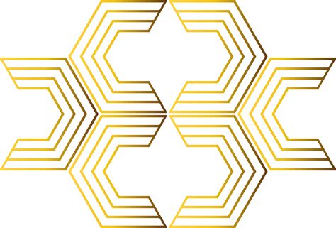 Luxury Golden Geometry Pattern Element Png