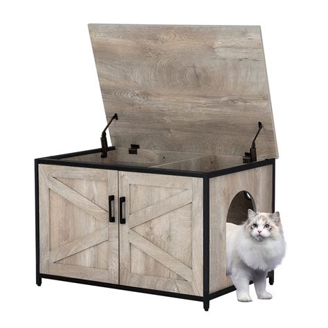 Buy Unipaws Litter Box Enclosure With Top Opening Wooden Cat Litter