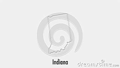 Abstract Line Animation Indiana State Of Usa On Hexagon Style Indiana