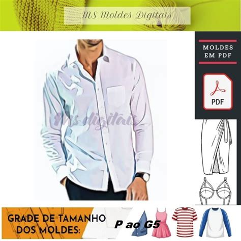 Molde De Camisa Social Masculina Produtos Elo