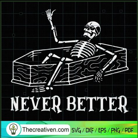 Skeleton Is In The Coffin Halloween Svg Halloween Svg Scary Svg Oct