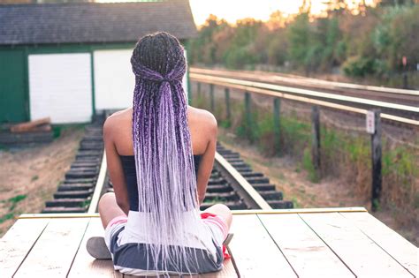 Grey And Purple Ombre Box Braids Inspiration ComfyGirlCurls