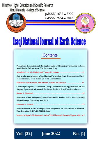 Iraqi National Journal Of Earth Science