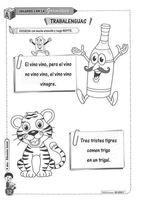 Cuaderno de Gramática para nivel Inicial 4 años Material Imprimible