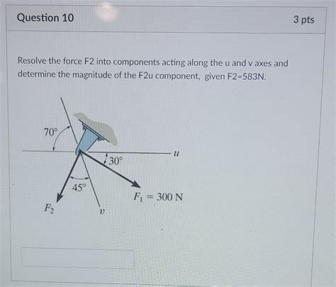 Solved Resolve The Force F2 Into Components Acting Along The