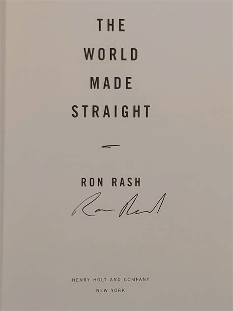 The World Made Straight A Novel By Rash Ron Very Good Hardcover