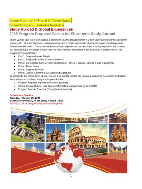 Cuny Faculty Led Study Abroad Program Proposal Doc Template Pdffiller