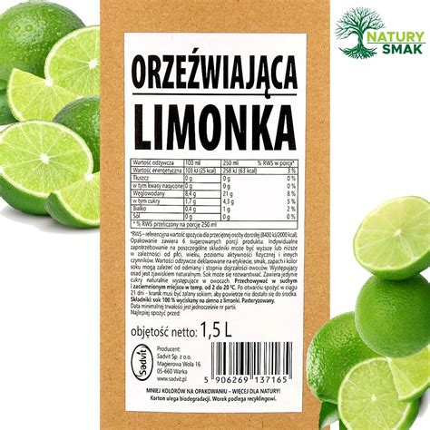 Sok z Limonki 1 5L 100 NATURALNY tłoczony