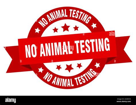 No Animal Testing Round Ribbon Isolated Label No Animal Testing Sign