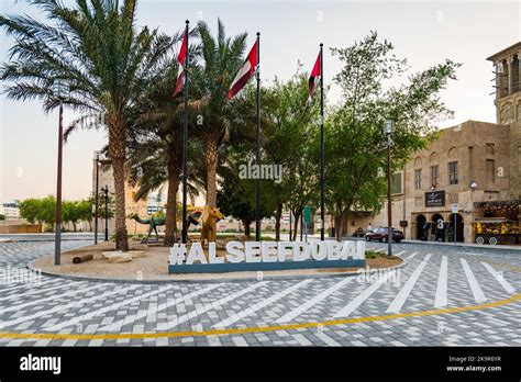 Dubai Uae October 2022 Al Seef Dubai Street View Al Seef Is A