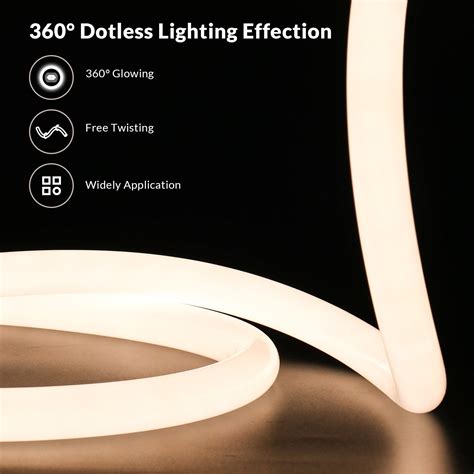360 Degree Luminous Round 360 Silicone Tube LED Rope Light Flexible LED ...