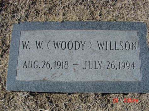 William Woodrow Woody Willson M Morial Find A Grave