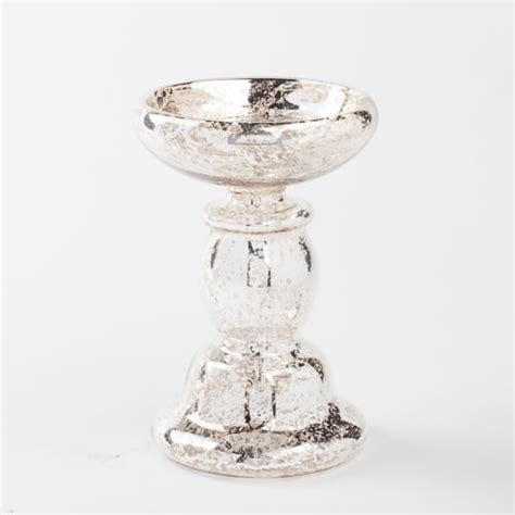 Eastland Unique Mercury Glass Pillar Candle Holder 6 5