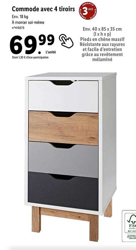 Promo Commode Avec Tiroirs Chez Lidl Icatalogue Fr