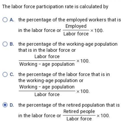 Solved The Labor Force Participation Rate Is Calculated Bya