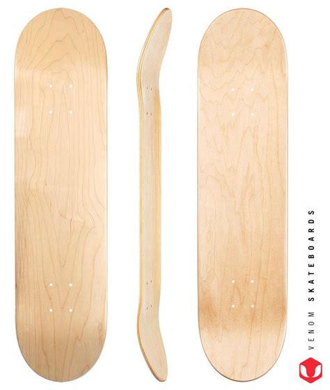 Venom Blank Skateboard Deck Natural 775 To 85 Skatewarehouse