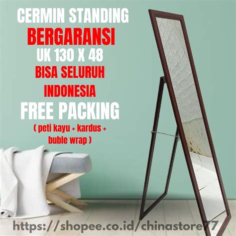 Jual Cermin Full Body Standing Mirror Aesthetic Kaca Cermin Berdiri