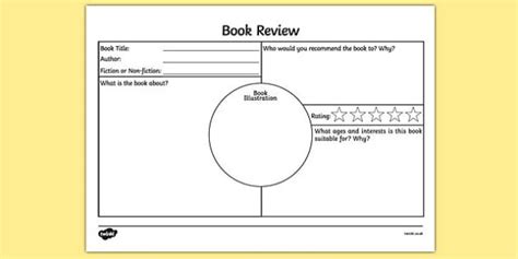 Book Review Activity Sheet Book Review Book Review Sheet Writing A