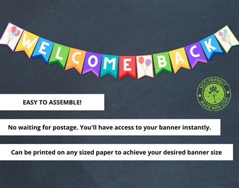 Welcome Back Banner Printable Welcome Back Banner Printable Banner Etsy