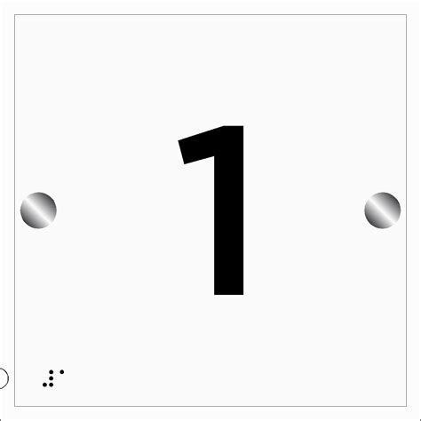 Number 1 sign | Braille Signs