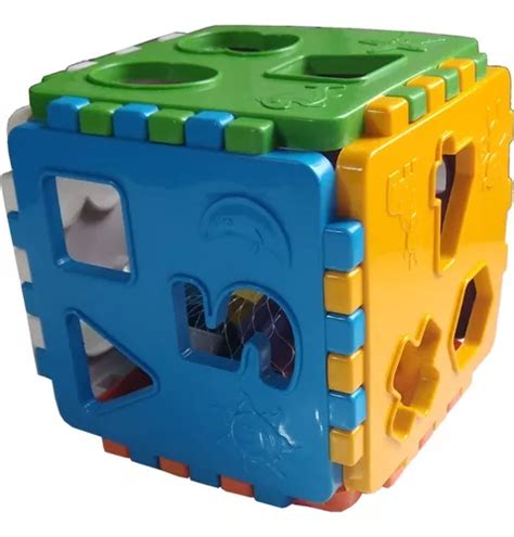 Cubo Didatico Colorido Blocos De Encaixe Brinquedo Educativo