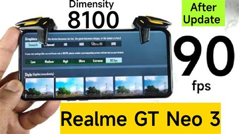 Realme GT Neo 3 BGMI 90fps After Update Test In Dimensity 8100