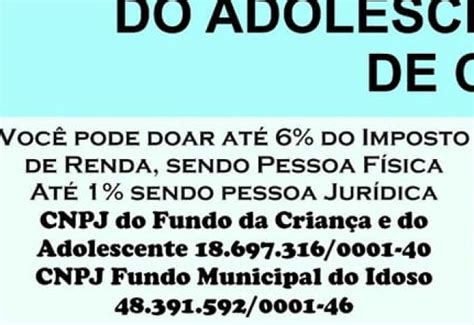 Notícia PESSOAS FÍSICAS PODEM DESTINAR PARTE DO IMPOSTO DE RENDA