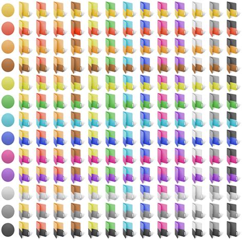 Two-color Folder Icons - 182 bicolored folder icons that will help you to put things on your ...